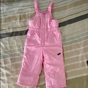 Kid's Baby Pink snow bib 3T